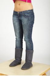 Leg Whole Body Woman Casual Jeans Average Studio photo references